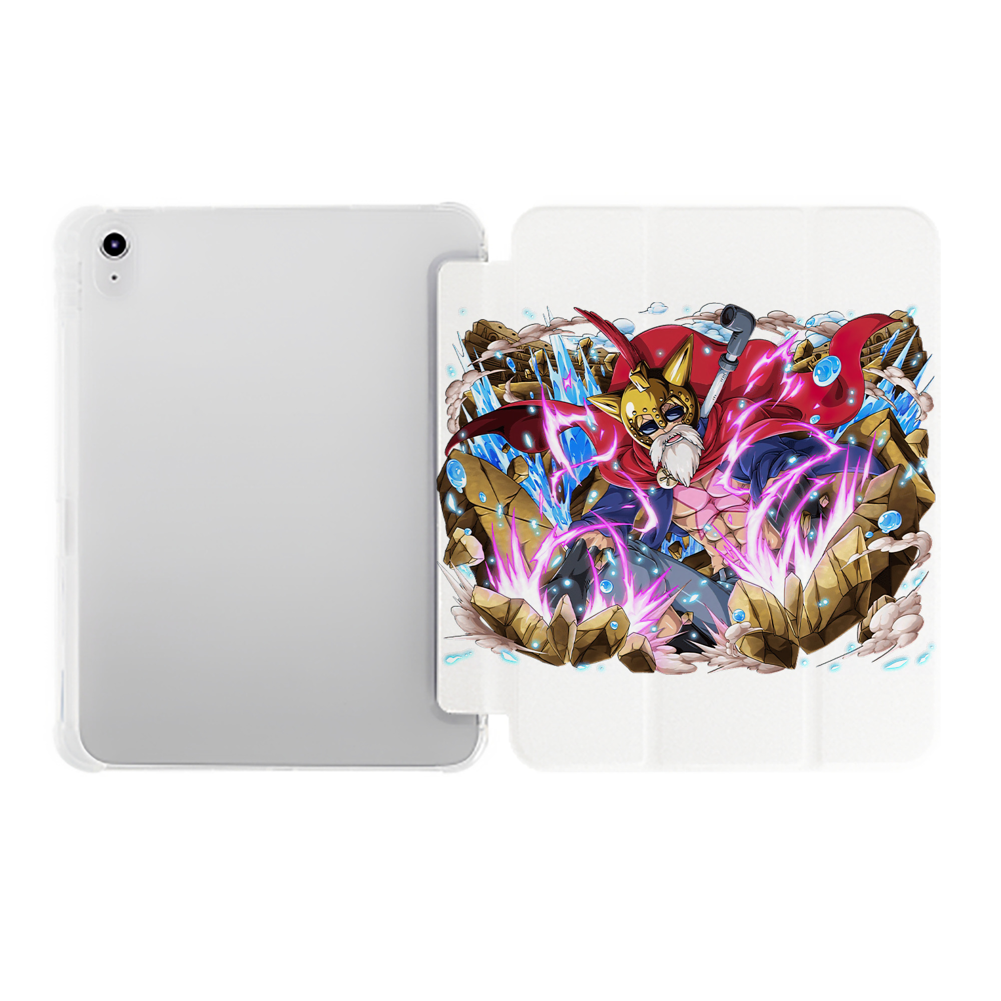 （画像用） ワンピース モンキー・D・ルフィ ONE PIECE Monkey D. Luffy IPad ケース ペン収納付き 三つ折りスタンド PUレザー×シリコン 対応機種9.5/10.5/10.9インチ